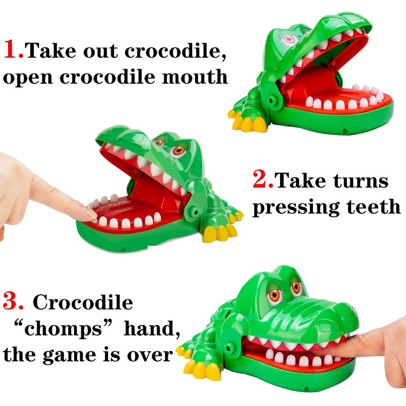iShyan Crocodile Teeth Toys Game for Kids, Crocodile Biting Finger Dentist Games Funny Alligator Teeth Game - Image 2